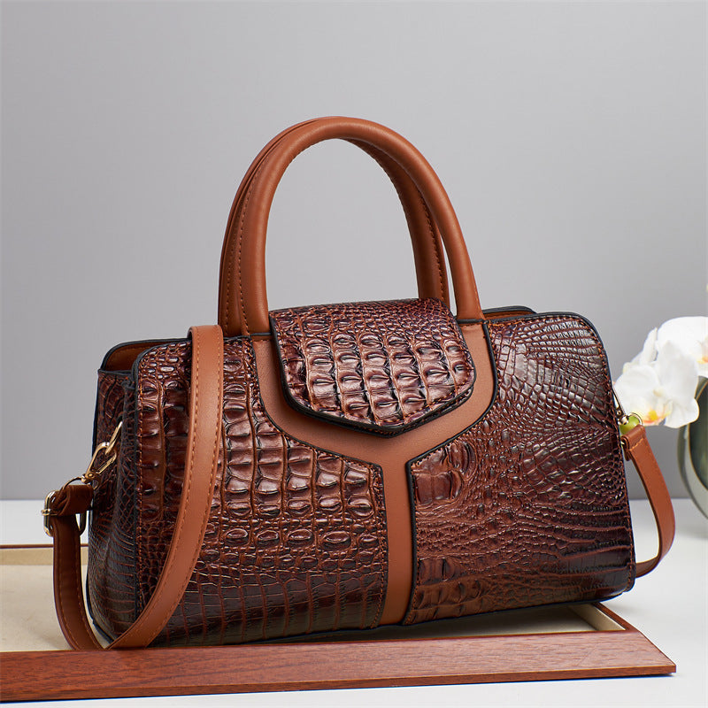 Women's High Quality Fashion Alligator Print Large Women's Messenger Bag