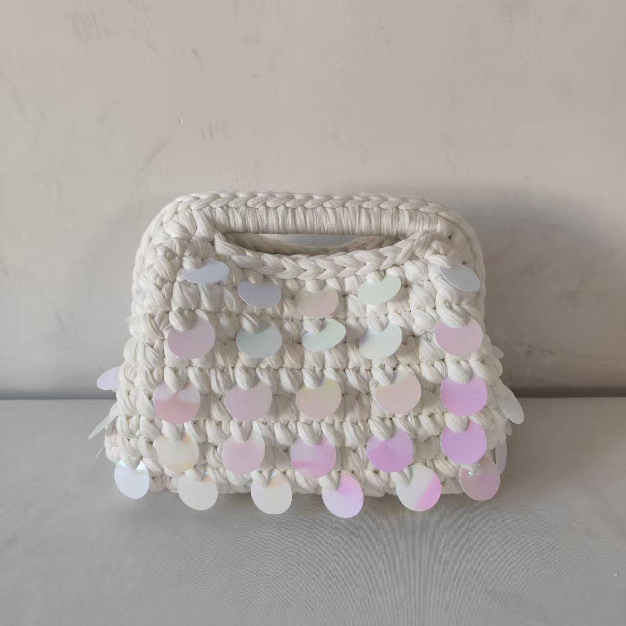 Autumn Pure Hand-woven Sequined Cloth Strip Women's Clutch