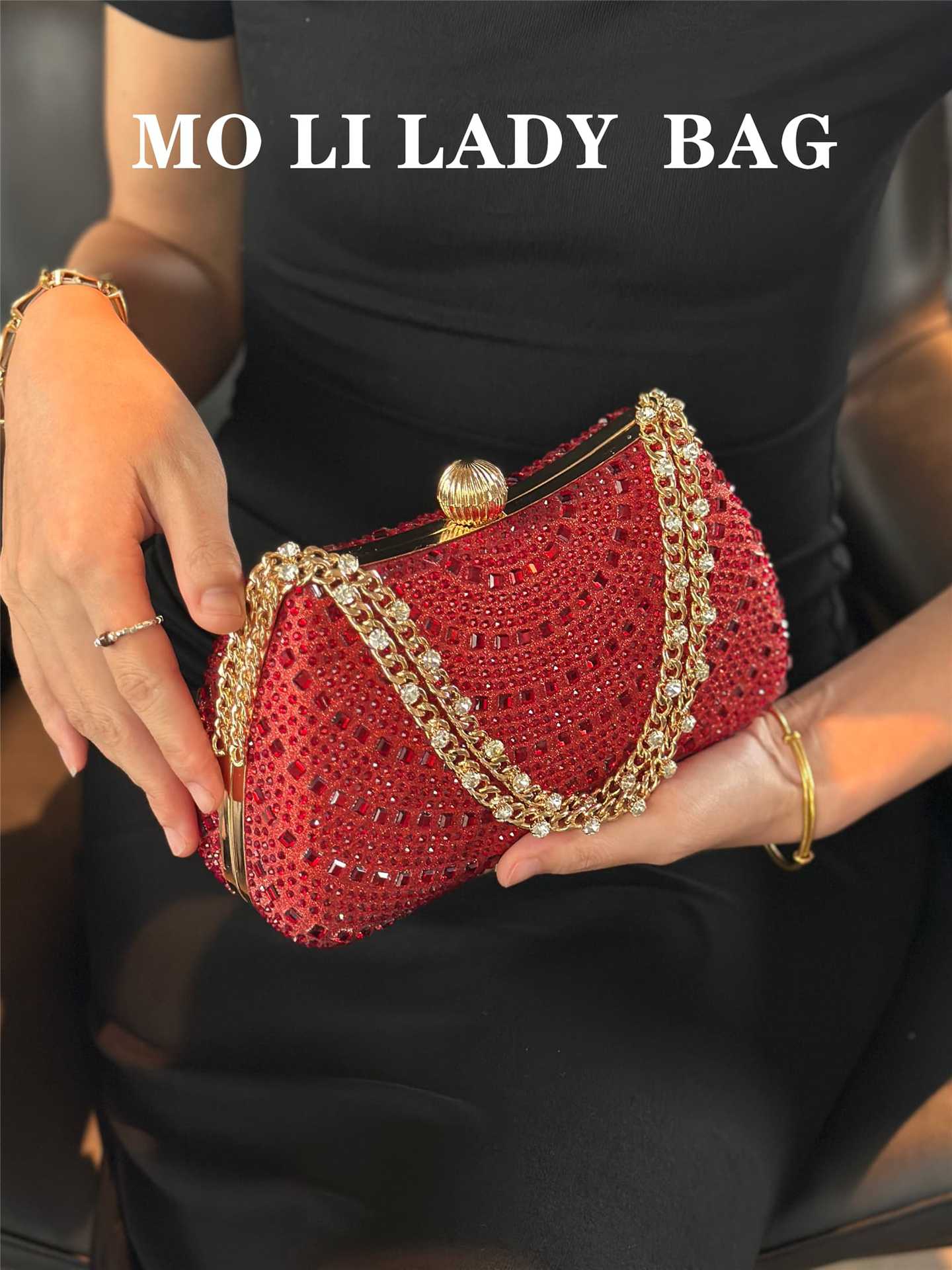 Full Diamond Shiny Portable Bridal Dress Bags