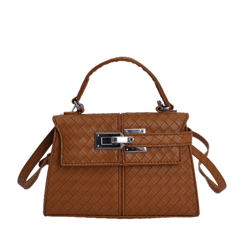 Women's Woven Pattern Texture Fashion Trendy Kelly Small Square Bags
