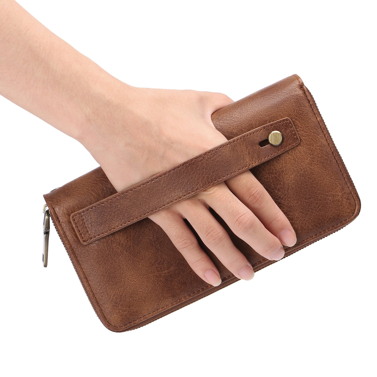 Women's Double Zip Clutch Large Capacity Soft Ladies Wallet