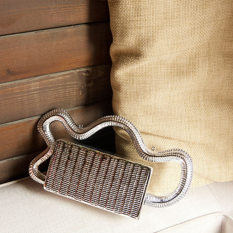 Trendy Metal Woven Vegetable Box Design Fashion Creative Women's Handbag