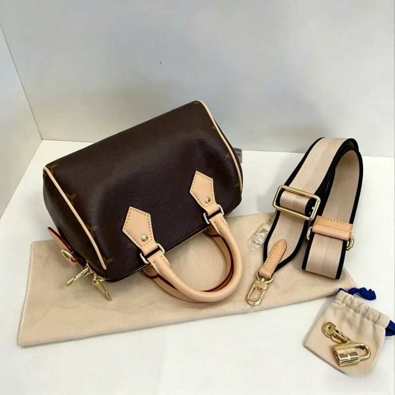 Boston Pillow Classic Genuine Leather Portable Women's Shoulder Bag