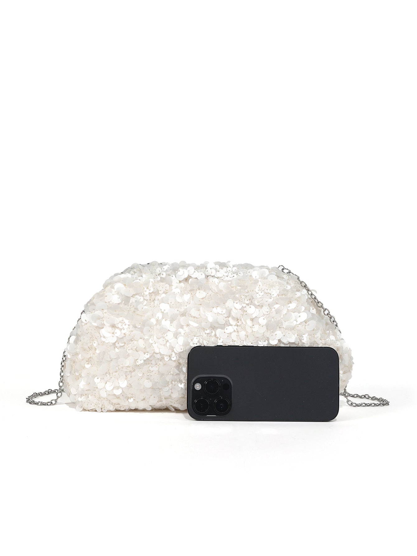 Color Matte Sequins Glitter Clip Cloud Temperament Dinner Bag