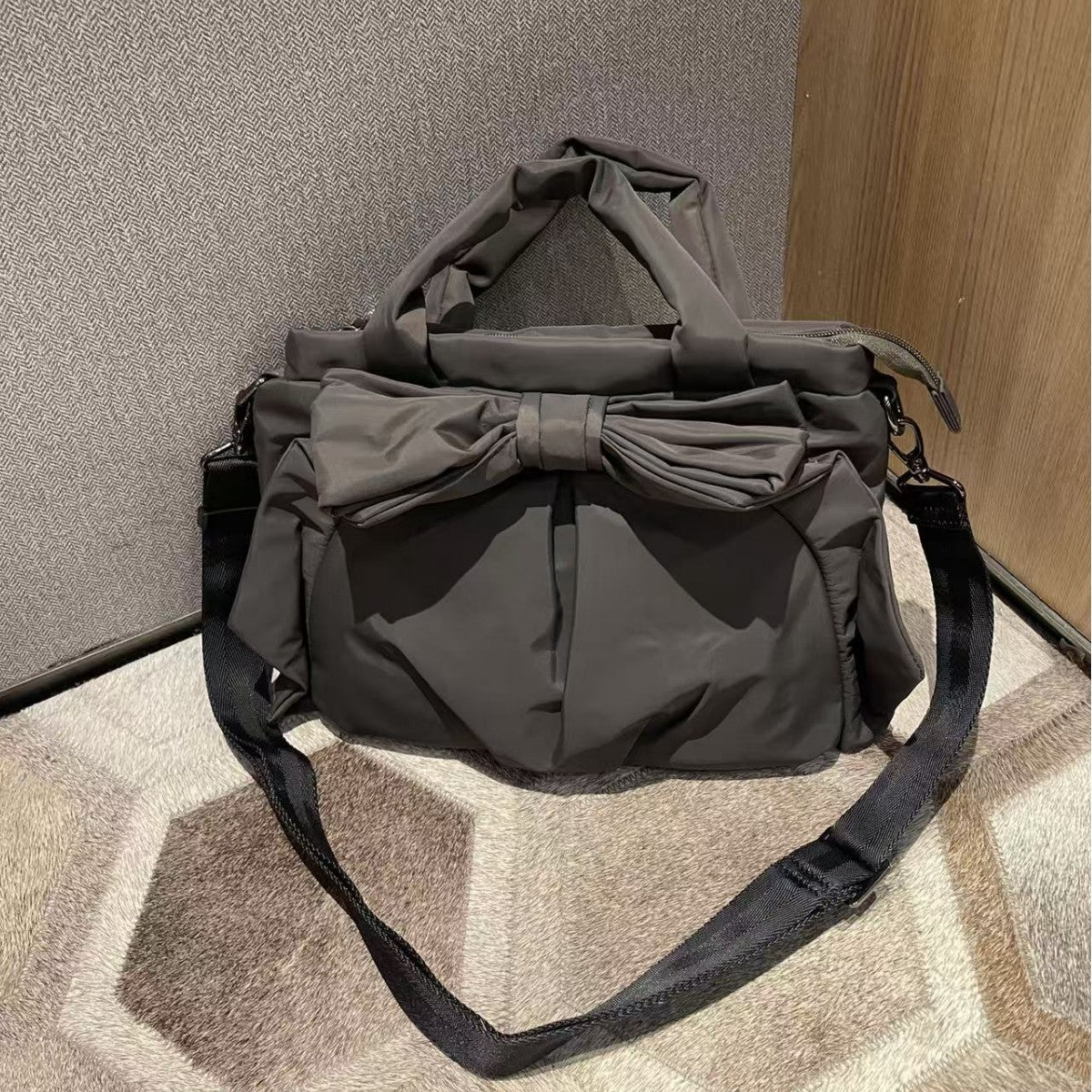 Women's Nylon Cloth Bowknot Large Capacity Simple Handbags
