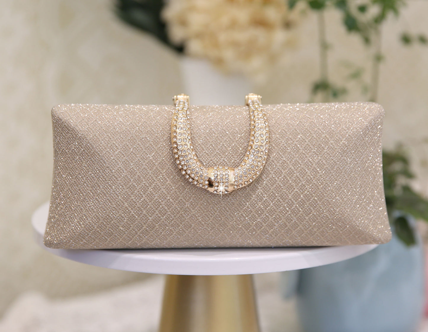Plaid Thin Glittering Clutch Fashion Banquet Dress Dinner Bag