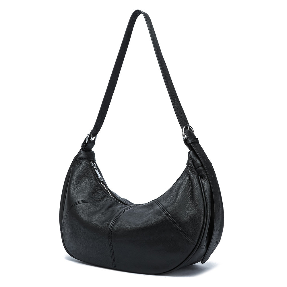 Fashionable Solid Color Retro Soft Surface Dumpling Women's Messenger Bag