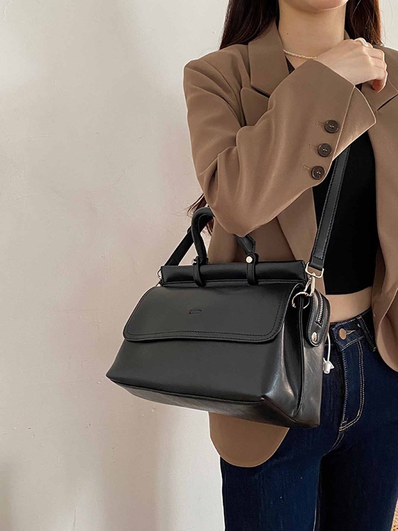 Women's Trendy Vintage Commuter Large Capacity Textured Women's Shoulder Bag
