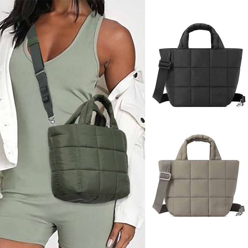 Soft Quilted Down Lightweight Nylon Fashion Women's Messenger Bag