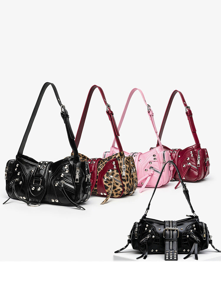 Niche Motorcycle Underarm Single Lion Ridge Women's Shoulder Bag