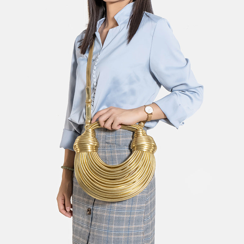 Women's Knitting Fashion Handmade Knotted Noodles One Women's Handbag
