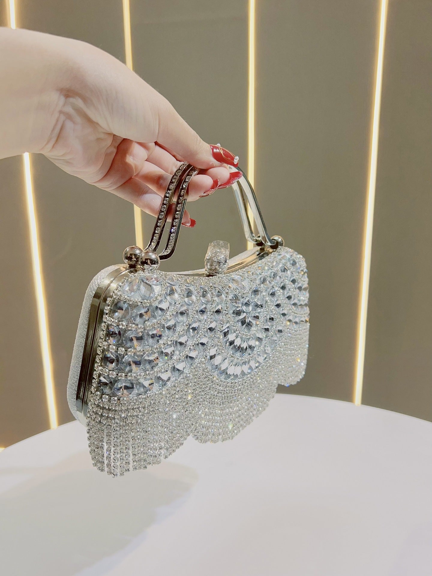 Diamond Clutch Tassel Birthday Wedding Banquet Dinner Bag
