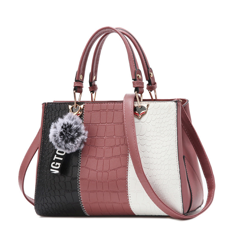 Women's Color Contrast Patchwork Elegant Korean Fashion Women's Handbag