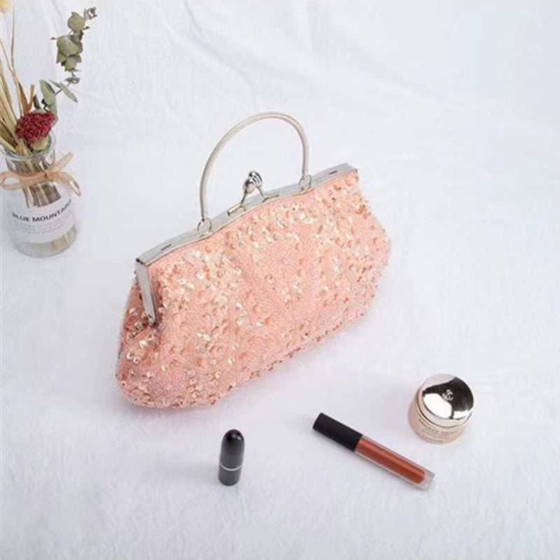 Pearl Embroidery Dinner Cheongsam Perfect Match Vintage Bridal Women's Handbag