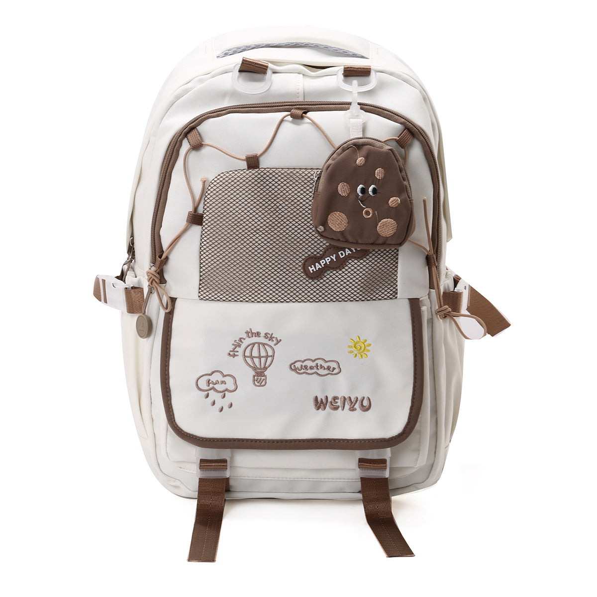 Macaron Contrast Color Lightweight Simple Burden College Student Schoolbag