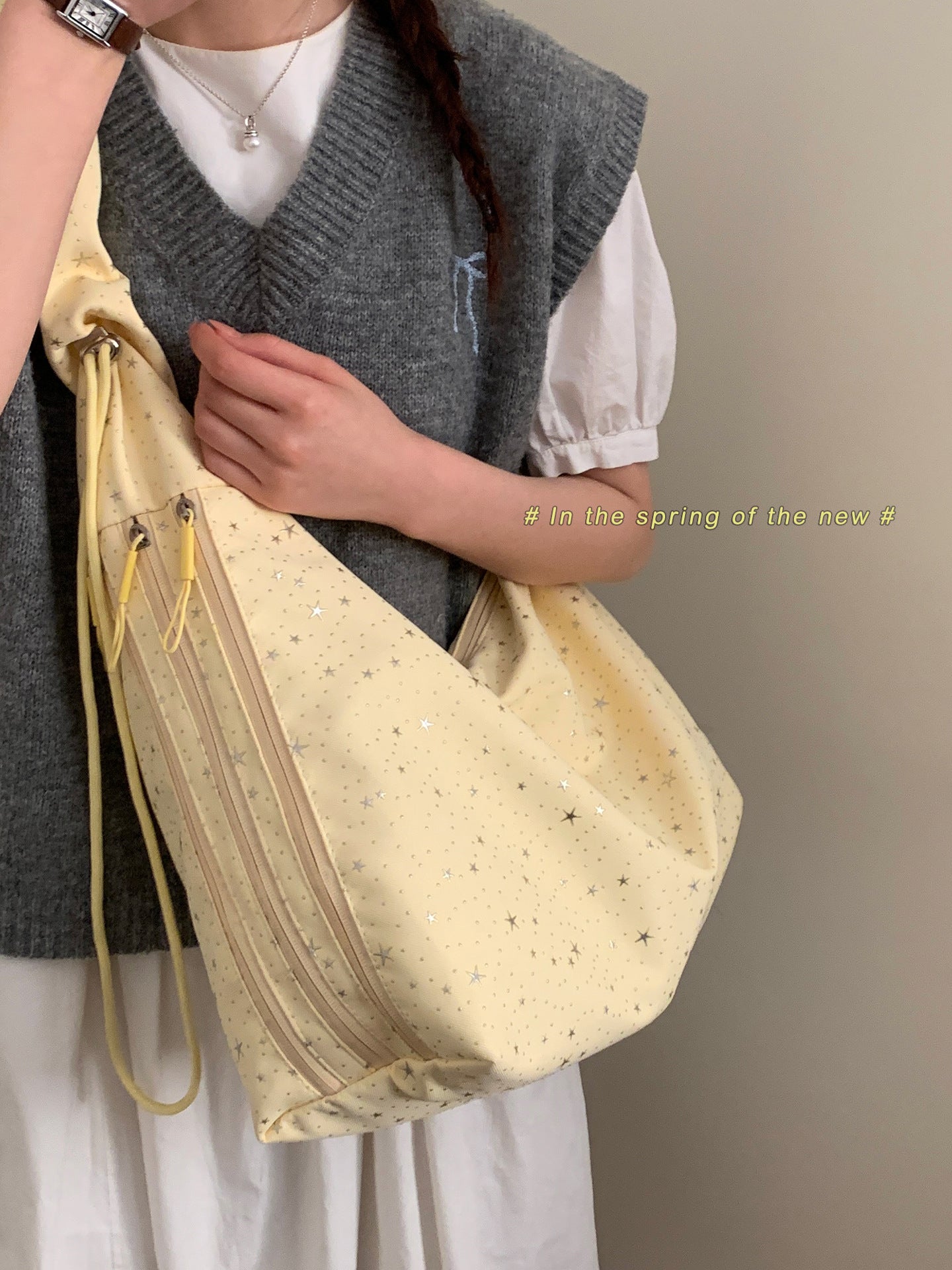 Women's Korean Style Large Capacity Underarm Fashion Tote Bag