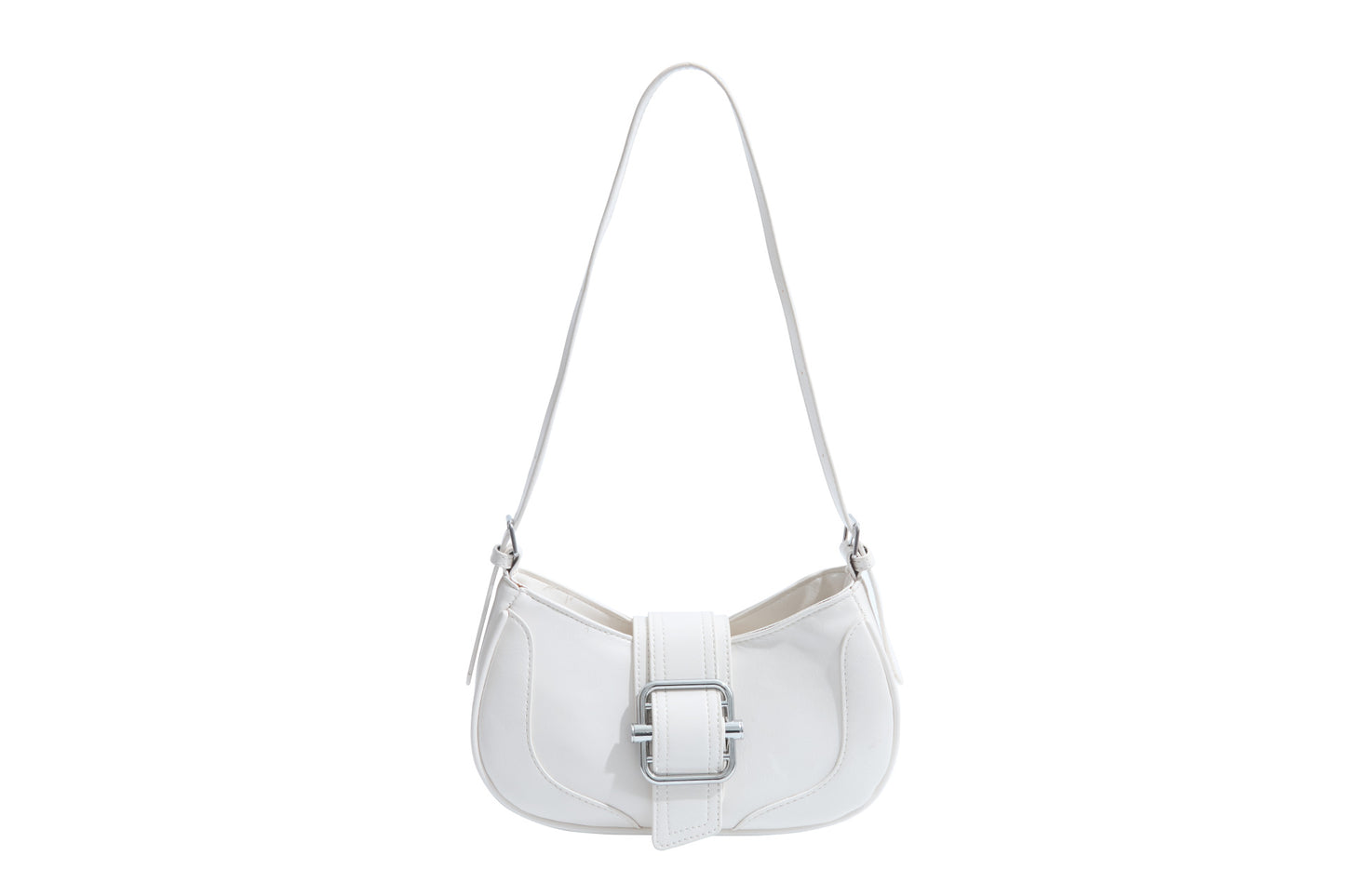 Retro Textured Hot Motorcycle Baguette Patent Women's Messenger Bag
