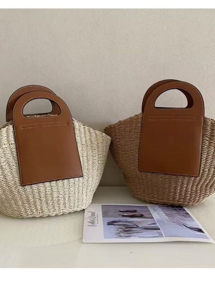 Women's Large Capacity Hand-woven Retro Vegetable Basket Bags