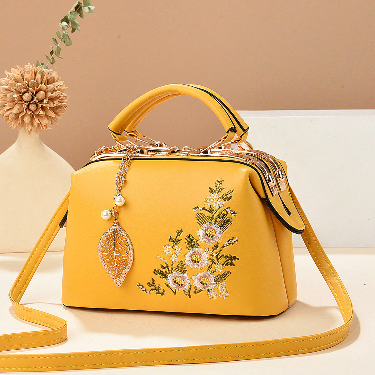 Elegant Slouchy Women's Fashionable Embroidered Quality Bags
