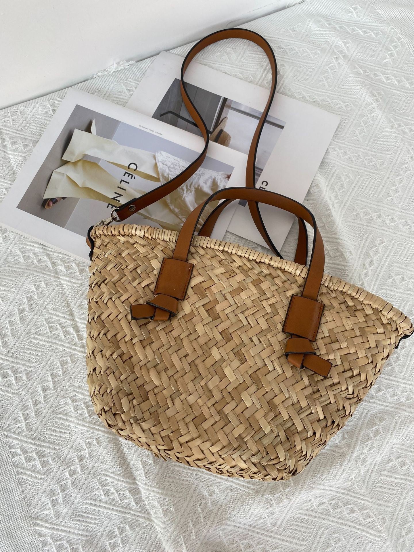 Women's Woven High-grade Straw Portable Beach Tote Bags