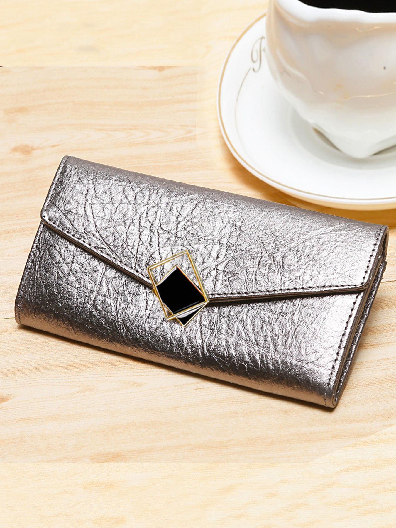 Women's Long Classy Envelope Fashion Genuine Leather Vintage Ladies Wallet