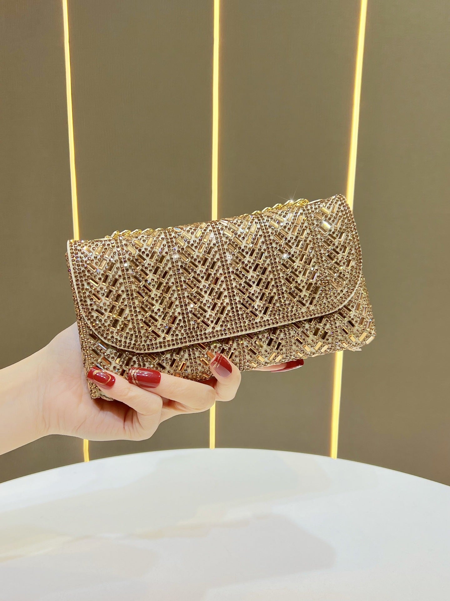 Fashion Chain Style One Full Diamond Light Luxury High-grade Shoulder Bags