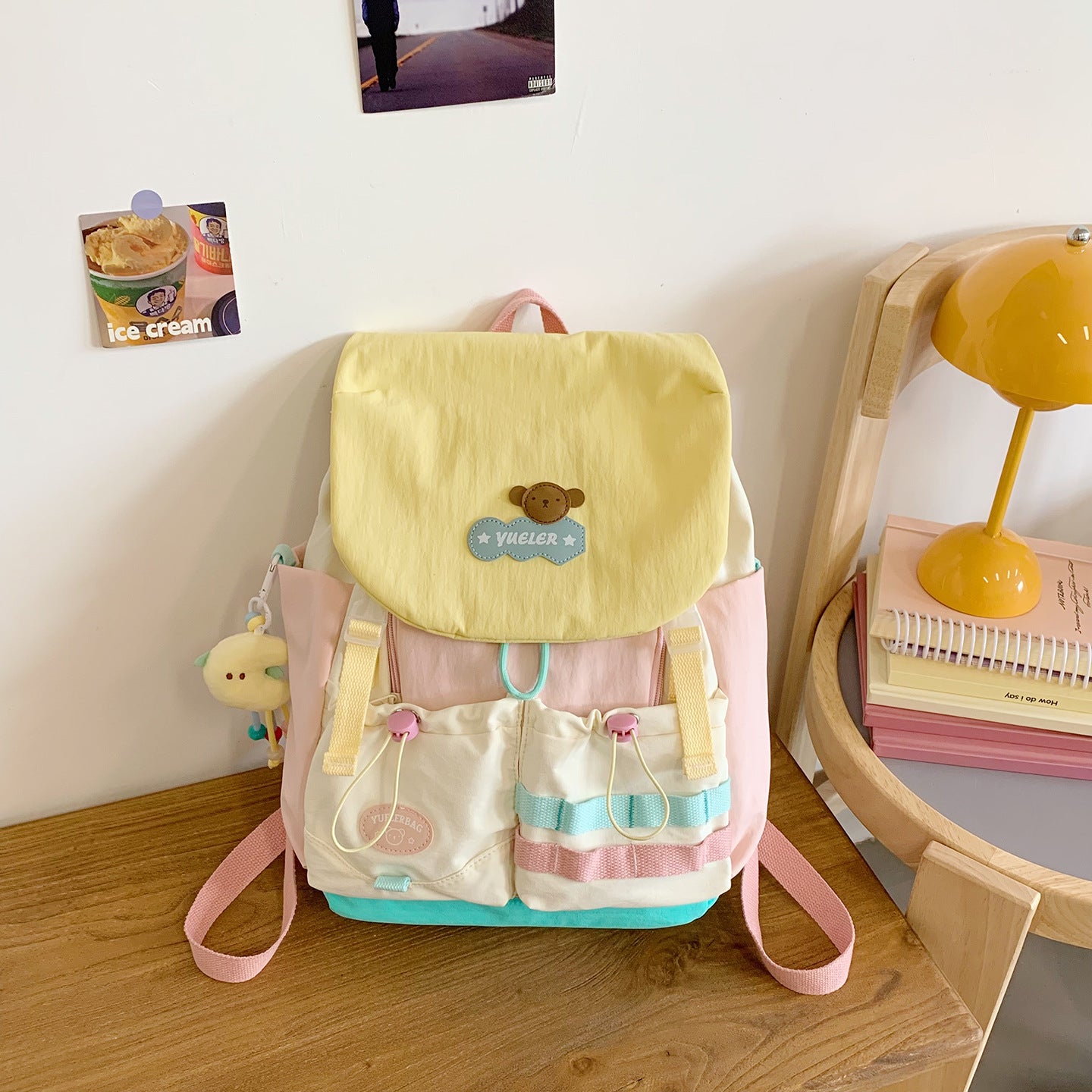 Mori Style Good-looking Fresh Sweet Contrast Color Dopamine Junior Leisure Backpack