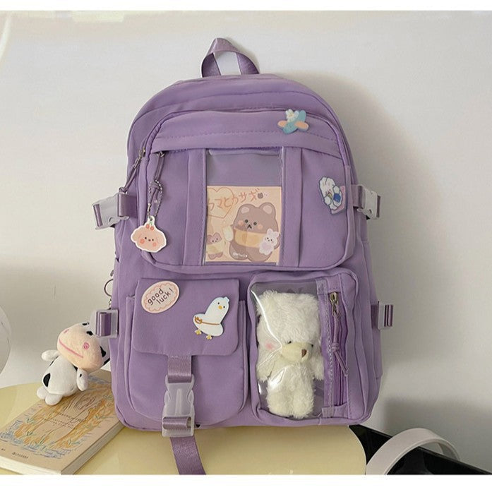 Junior's Korean Style Cute Bear Doll Large College Student Schoolbag