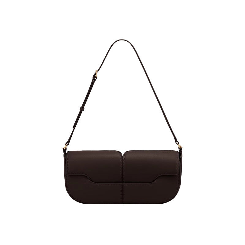 Casual Baguette Smooth Cowhide Portable Underarm Women's Shoulder Bag