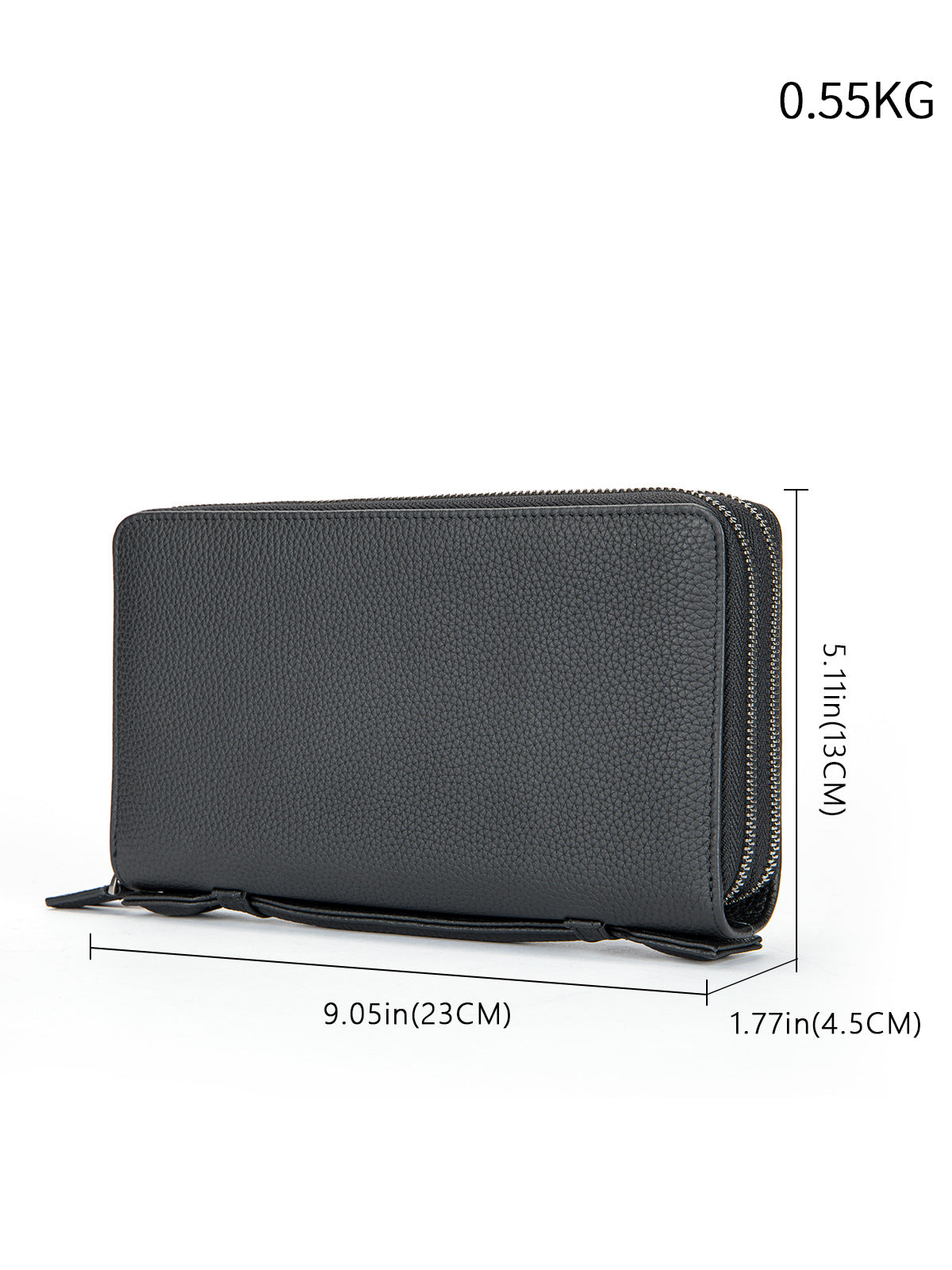Men's Genuine Leather Soft Man Pair Zipper Business Large Men's Clutch
