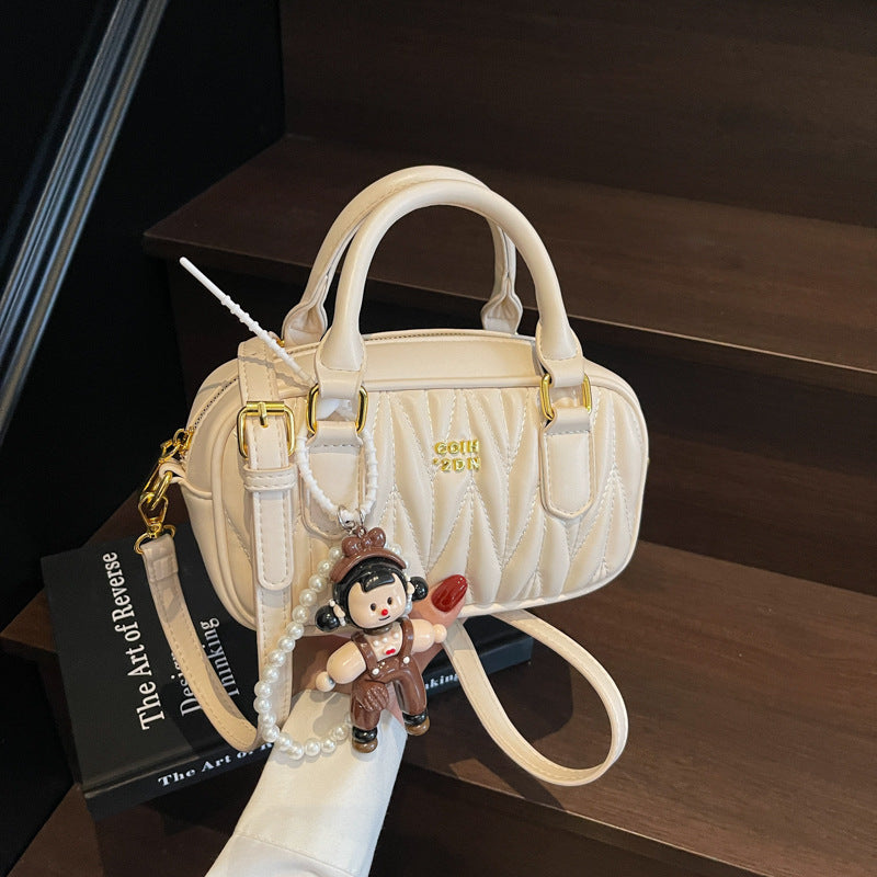 Women's Pleated Bowling Boston Fashion Pillow Women's Shoulder Bag