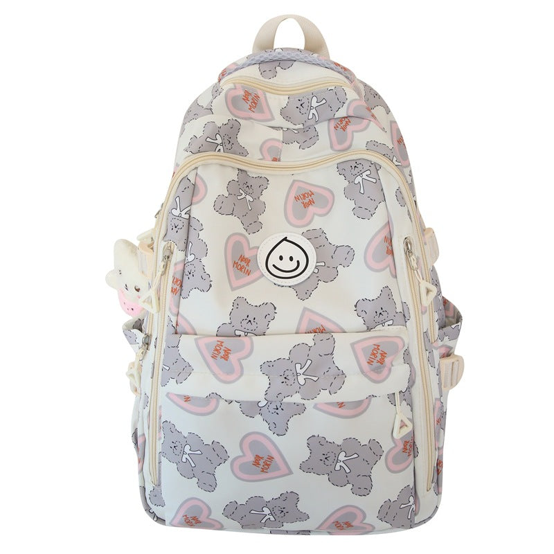 Women's High Large Capacity Junior Flower Cloth College Student Schoolbag