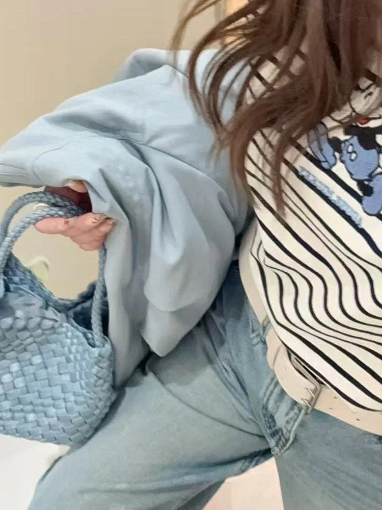 Denim Hand-woven Vegetable Basket Lazy Versatile Clutch Wings Bags
