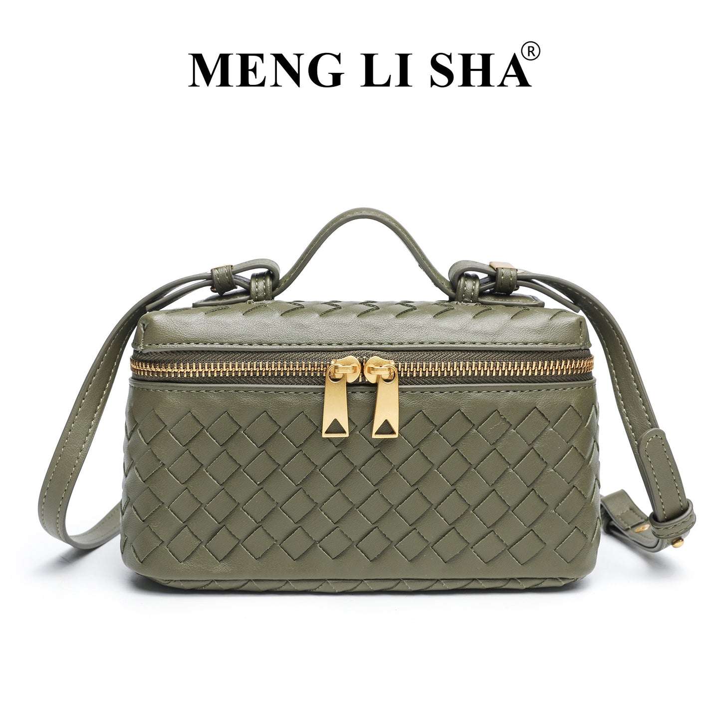 Retro Frosted Hand-woven Lunch Box Trendy Women's Shoulder Bag