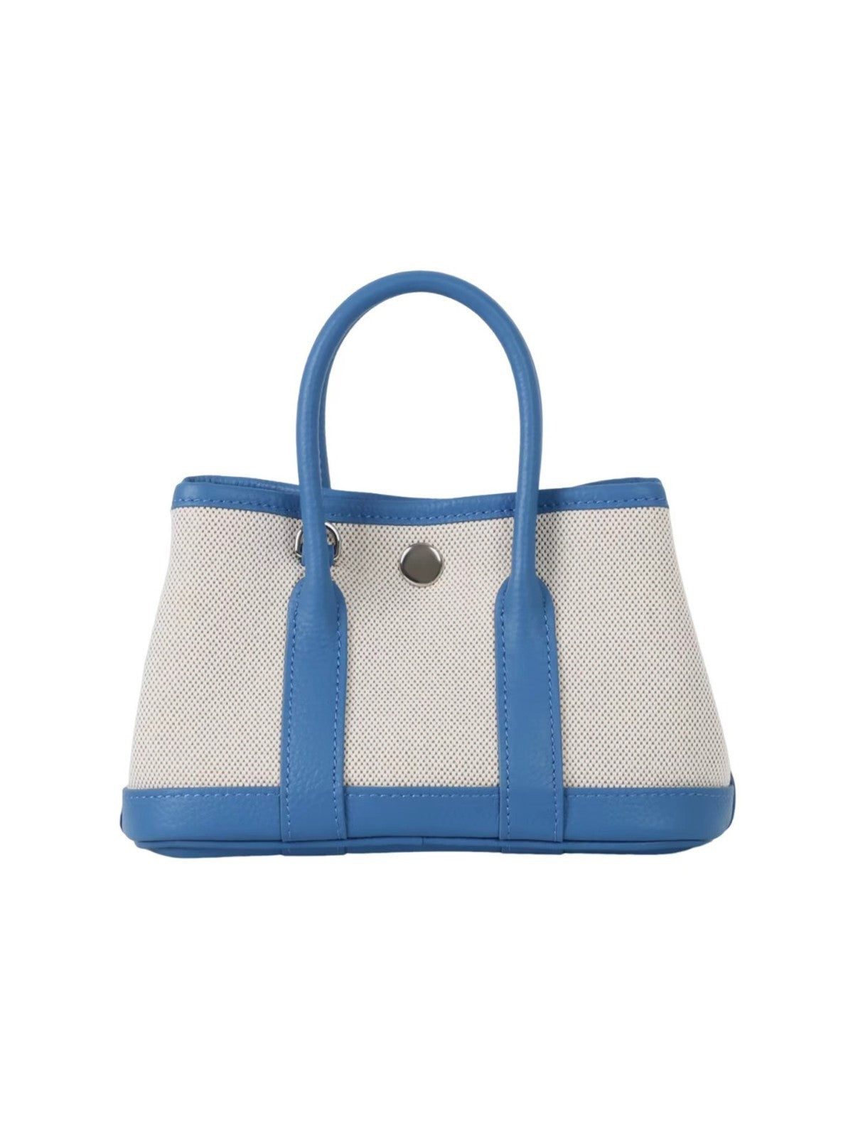 Trendy Top Layer Leather Contrast Color Canvas Women's Handbag