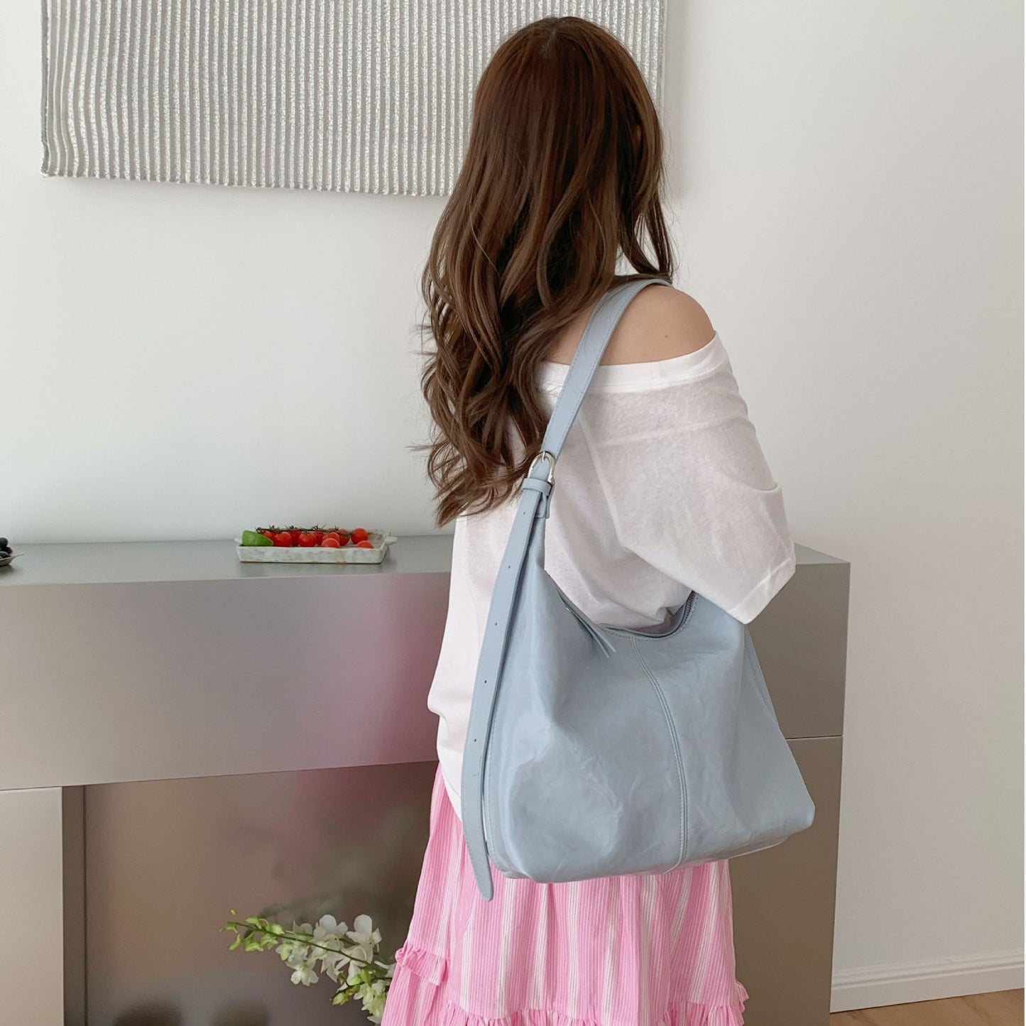 Women's Design Hand Grip Texture Large Capacity Totes Lazy Women's Handbag