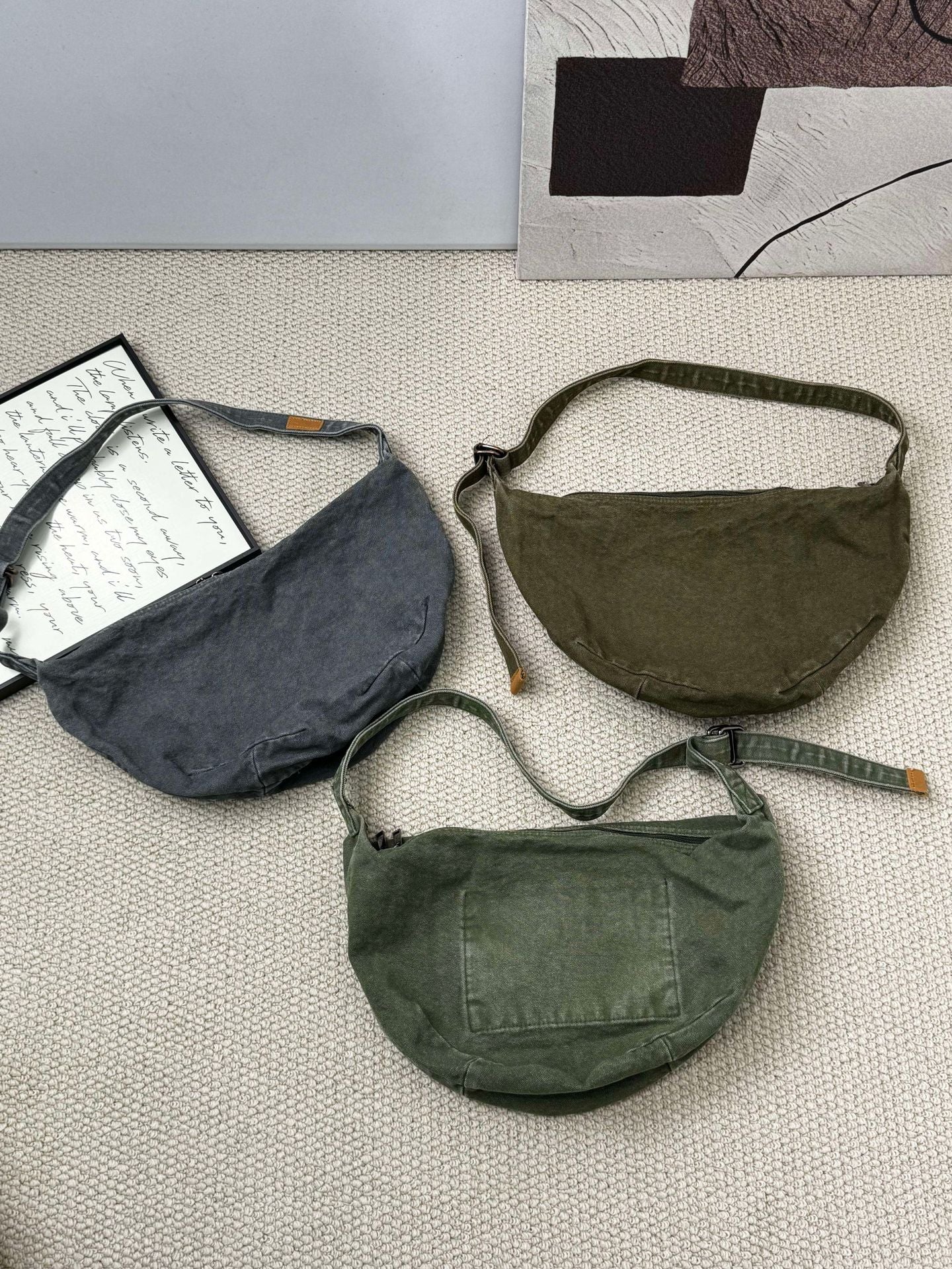 Women's Retro Jean Canvas Style Commuter Dumpling Bags