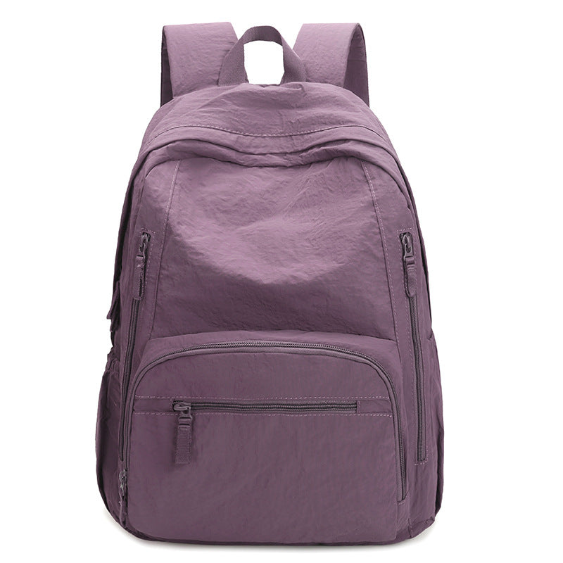 Women's & Men's Color Textured Niche Lightweight Large Capacity Leisure Backpack