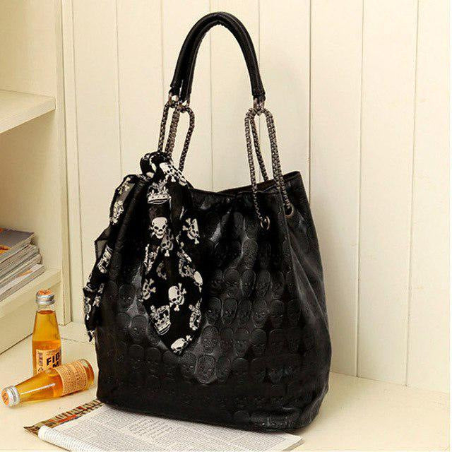 Women's Korean Chain Cute Fashionable Skull Scarf Bags