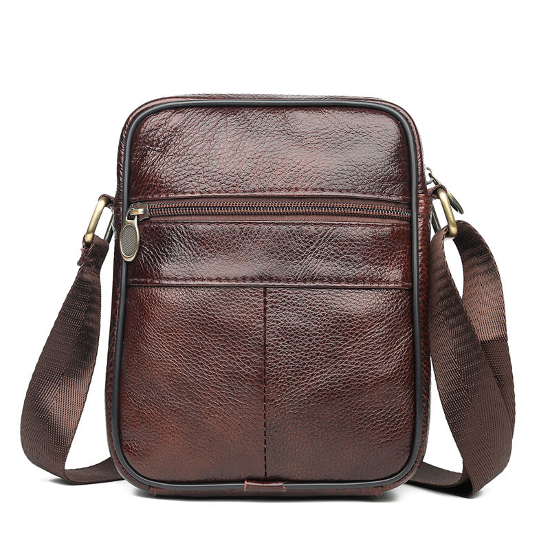 New Men's Leather Portable Simple Mobile Backpacks