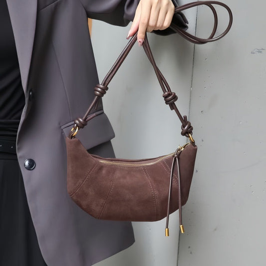 Women's Croissant Retro Frosted Leather Dumpling Fashion Underarm Women's Handbag