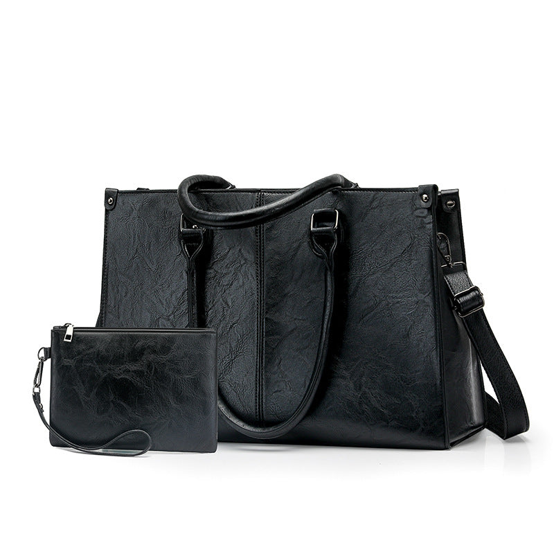 Global Purchase Business Simplicity Unisex Large Capacity Computer Retro Women's Shoulder Bag