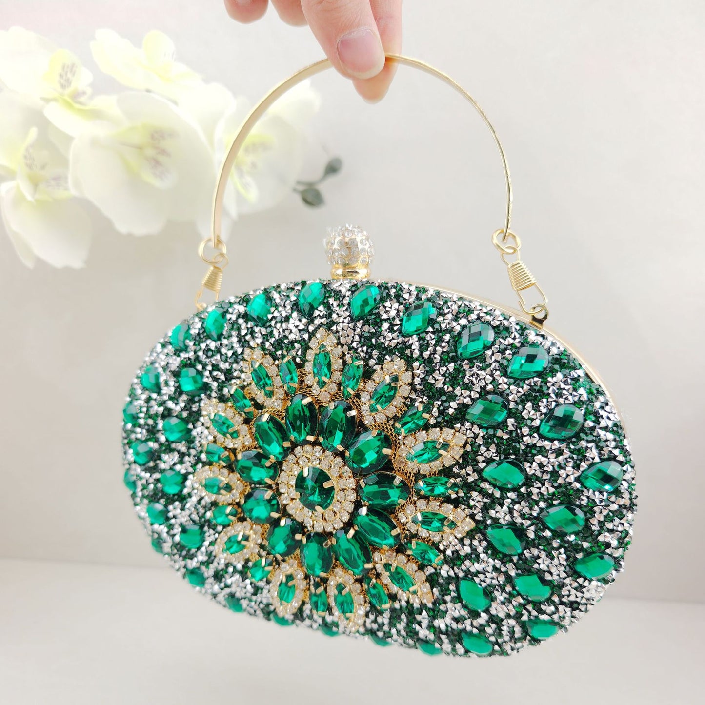 Diamond Texture Dress Banquet Party Match Metal Bags