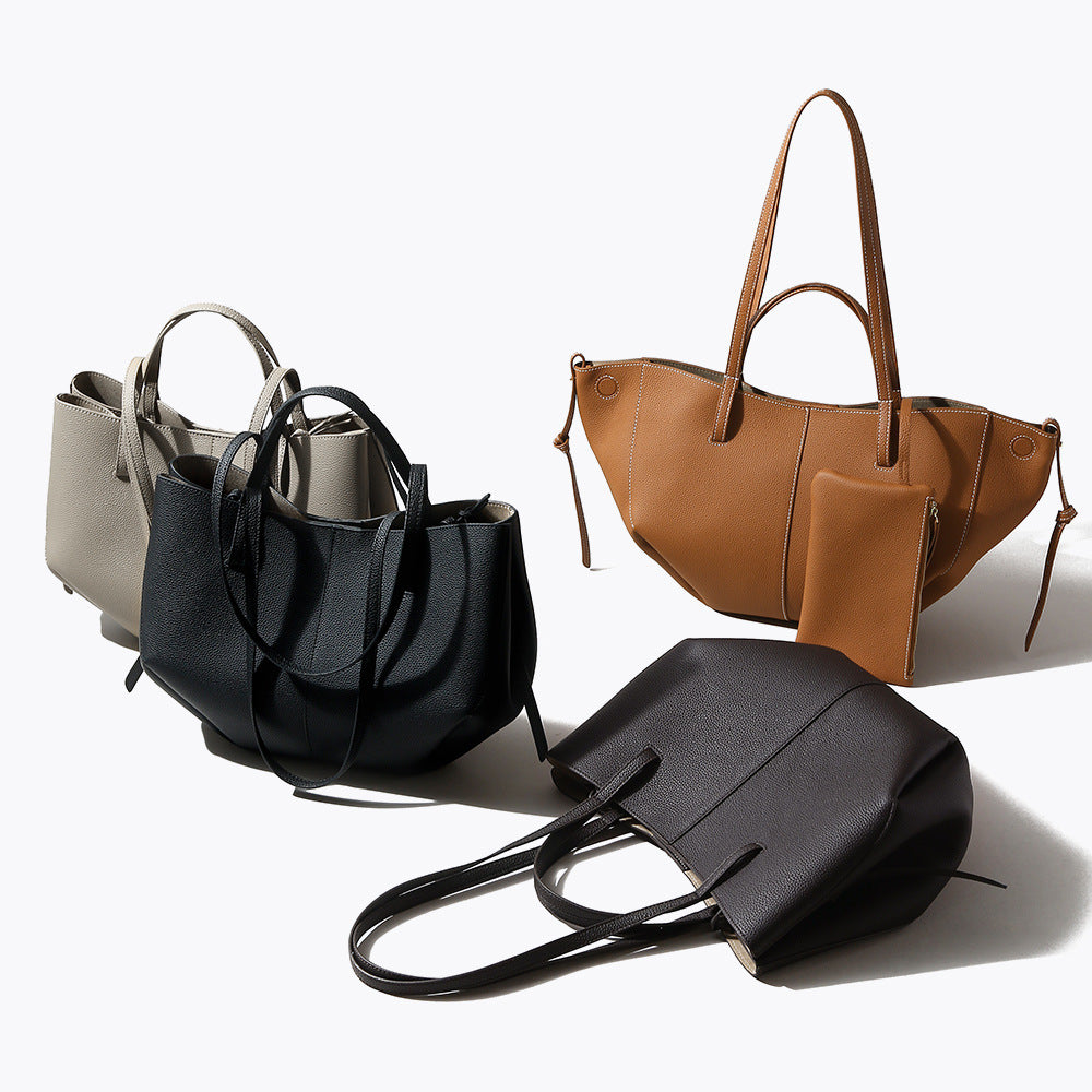 Women's Leather High-grade First Layer Cowhide Large Women's Handbag