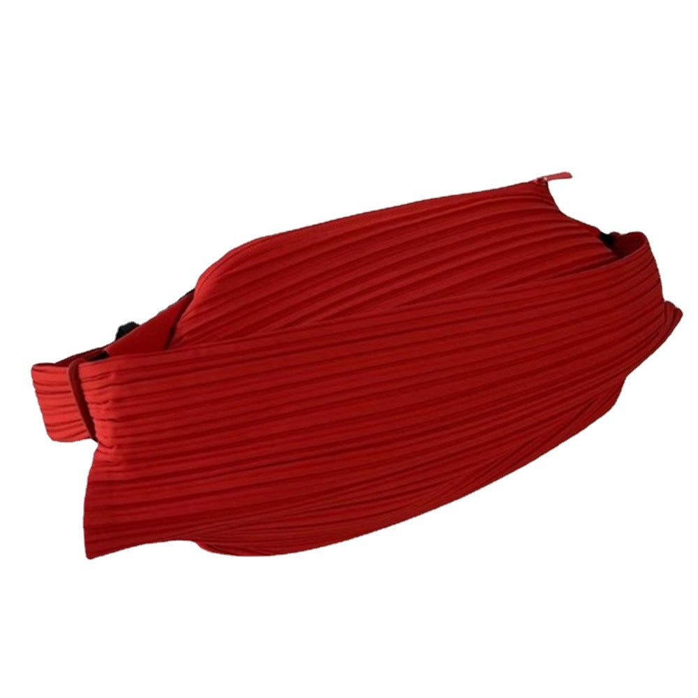 Female Stylish Trendy Leisure Style Pleated Women's Chest Bag, Fanny Pack