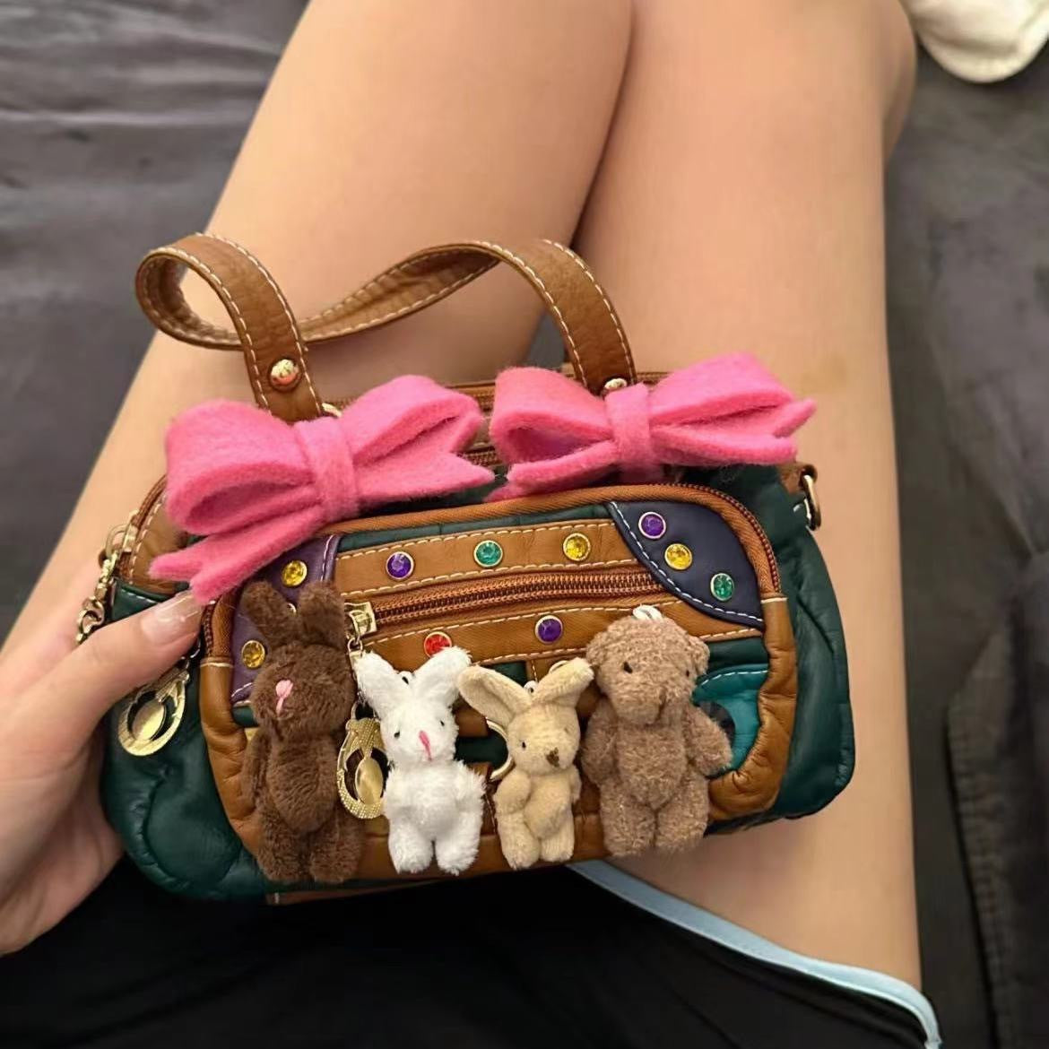 Vintage Niche Personality Cute Rabbit Hot Asian Tote Bag