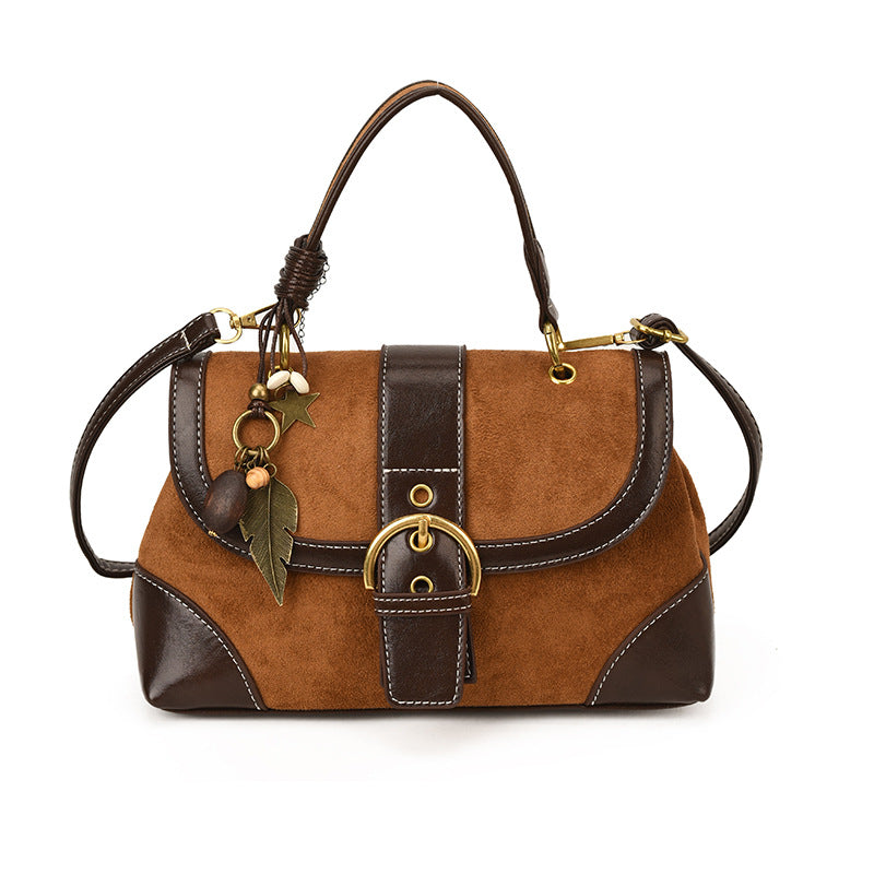 Women's High-grade Suede Hand Holding Saddle Fashion Shoulder Bags