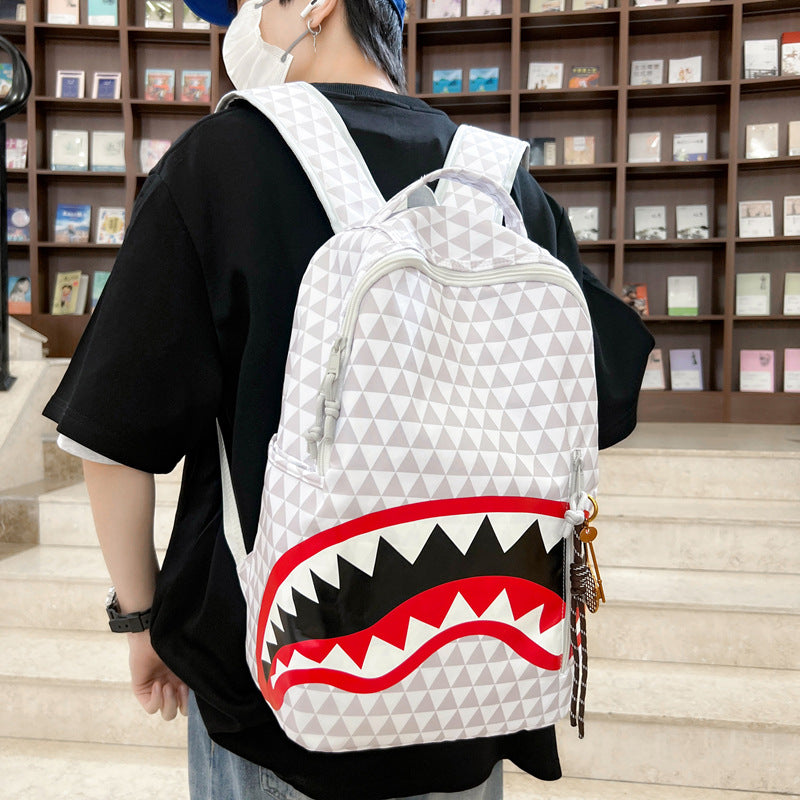 Shark Mouth Printing Personalized Good-looking Outing College Student Schoolbag
