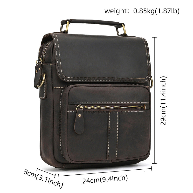 Men's Leather Fashion Crazy Horse First Layer Men's Shoulder Bag