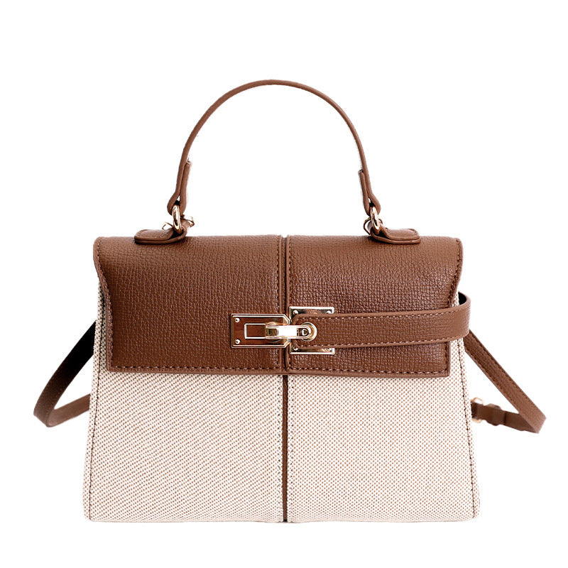 Textured Lychee Pattern Fashionable Mild Luxury Retro Women's Shoulder Bag